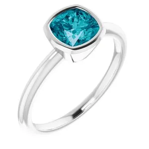 14K White London Blue Topaz Ring