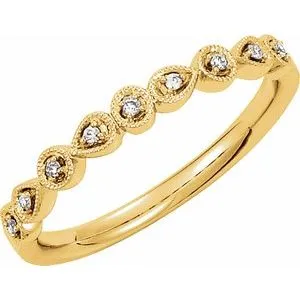 14K Yellow .04 CTW Diamond Ring Size 7