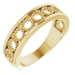 14K Yellow Geometric Stackable Ring