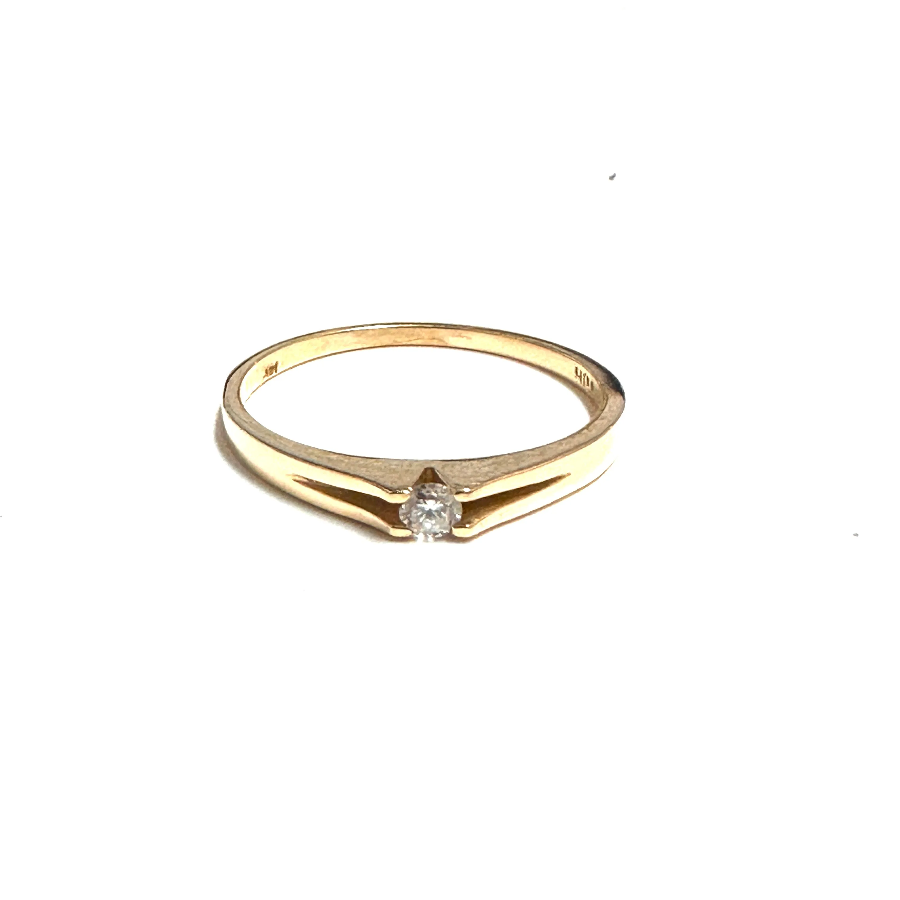 14K Yellow Gold (0.07ct) Diamond Promise Ring