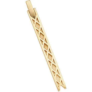 14k Yellow Gold 52.25x5mm Latticework Linear Pendant
