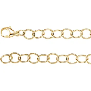 14k Yellow Gold 7.2mm Circle Link Charm 7.5" Bracelet