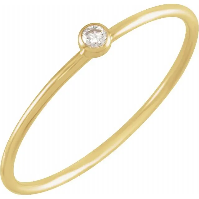 14K Yellow Gold Diamond Stackable Ring