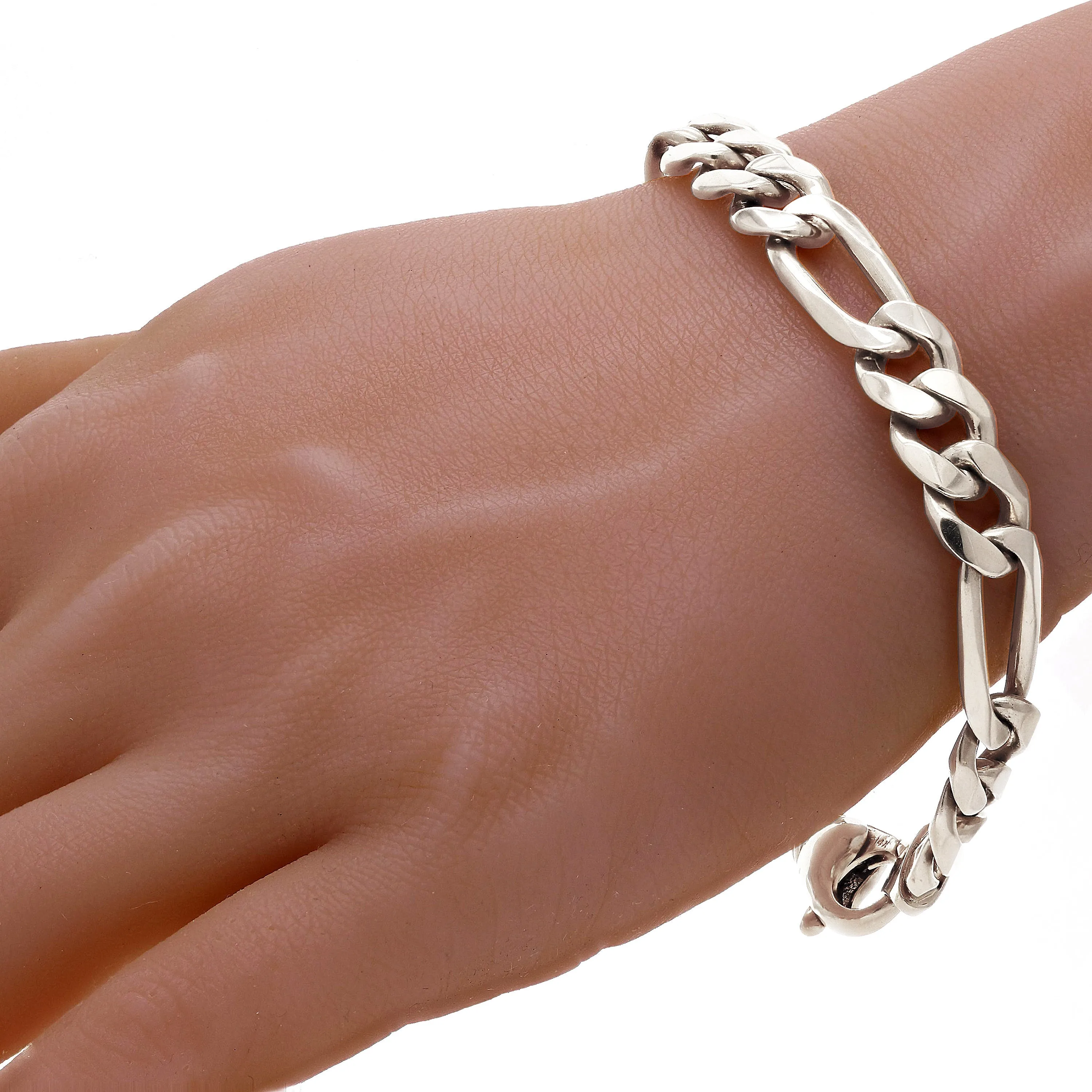 14k Yellow Gold Figaro Chain Bracelet Heavy Solid Gold 7" 10.5mm 35.2 grams Various Lengths