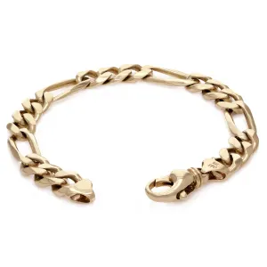 14k Yellow Gold Figaro Chain Bracelet Heavy Solid Gold 7" 10.5mm 35.2 grams Various Lengths