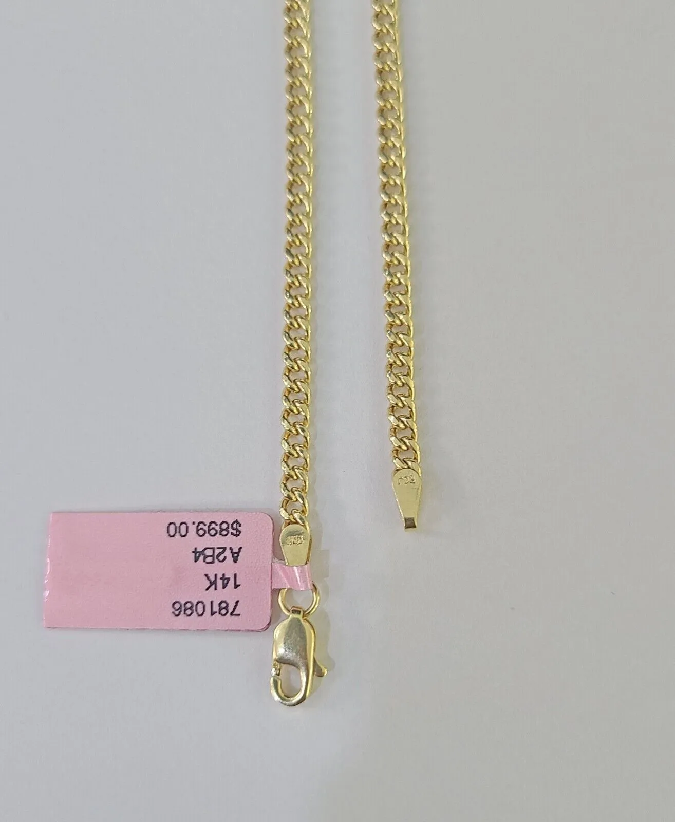 14K Yellow Gold Miami Cuban Bracelet 8" Inch 3mm Box Clasp Real Genuine