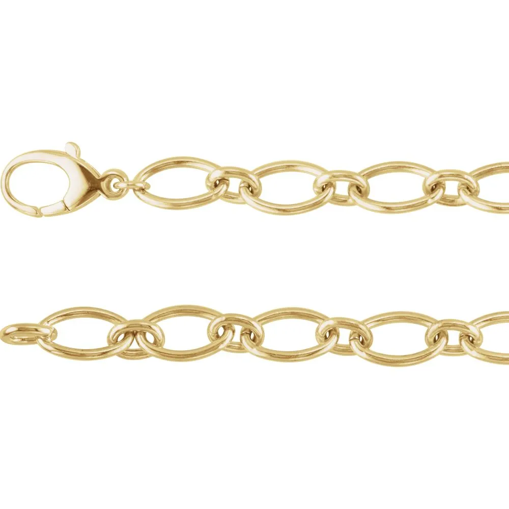 14k Yellow Gold Oval Link Bracelet
