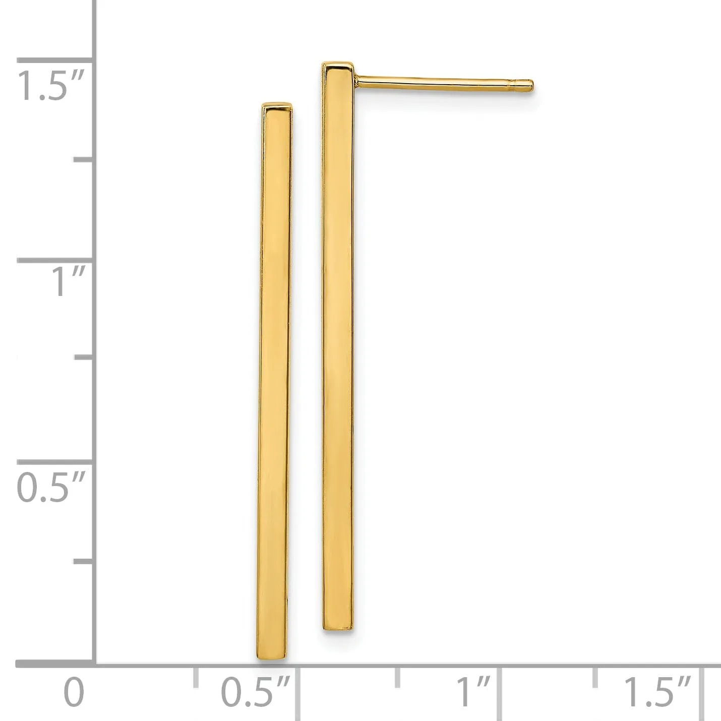 14k Yellow Gold Polished Post Dangle Earrings
