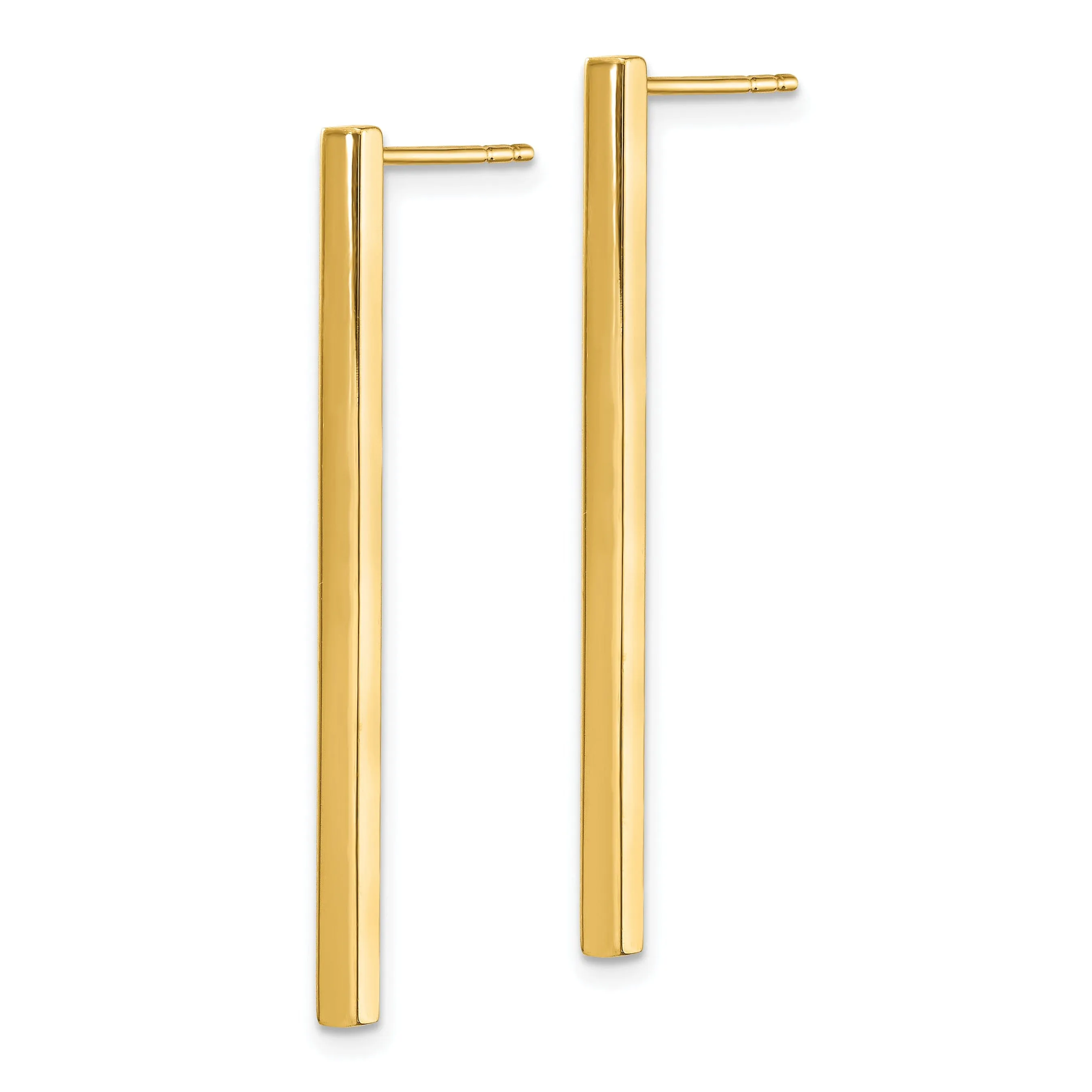 14k Yellow Gold Polished Post Dangle Earrings