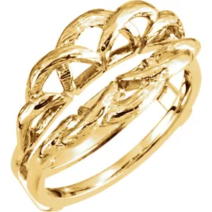 14k Yellow Gold Ring Guard, Size 6