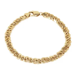 14k Yellow Gold Solid Handmade Link Chain Bracelet 8" 8mm 27 grams