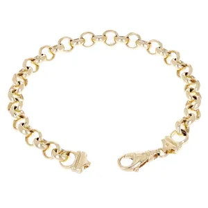 14k Yellow Gold Solid Handmade Rolo Bracelet Link Chain 8mm Various Lengths