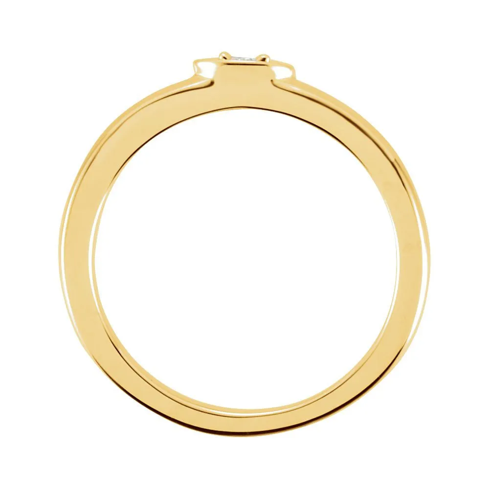 14k Yellow Gold Stackable Diamond Ring, Size 7