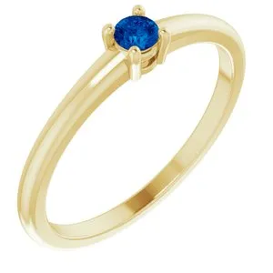 14K Yellow Natural Blue Sapphire Ring