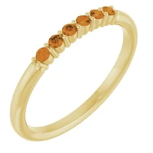 14K Yellow Natural Citrine Stackable Ring