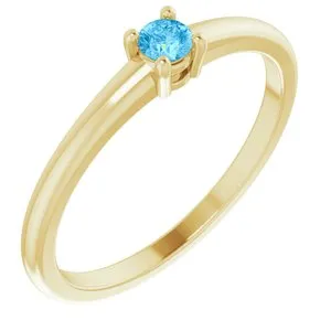 14K Yellow Natural Swiss Blue Topaz Ring