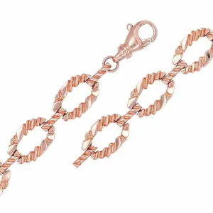 14k Yellow or Rose Gold Oval Link Nugget Bracelet 7" 11.7mm 25 grams