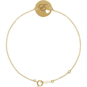 14K Yellow Pierced Heart 7-8" Bracelet