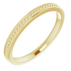14K Yellow Stackable Bead Ring Size 6