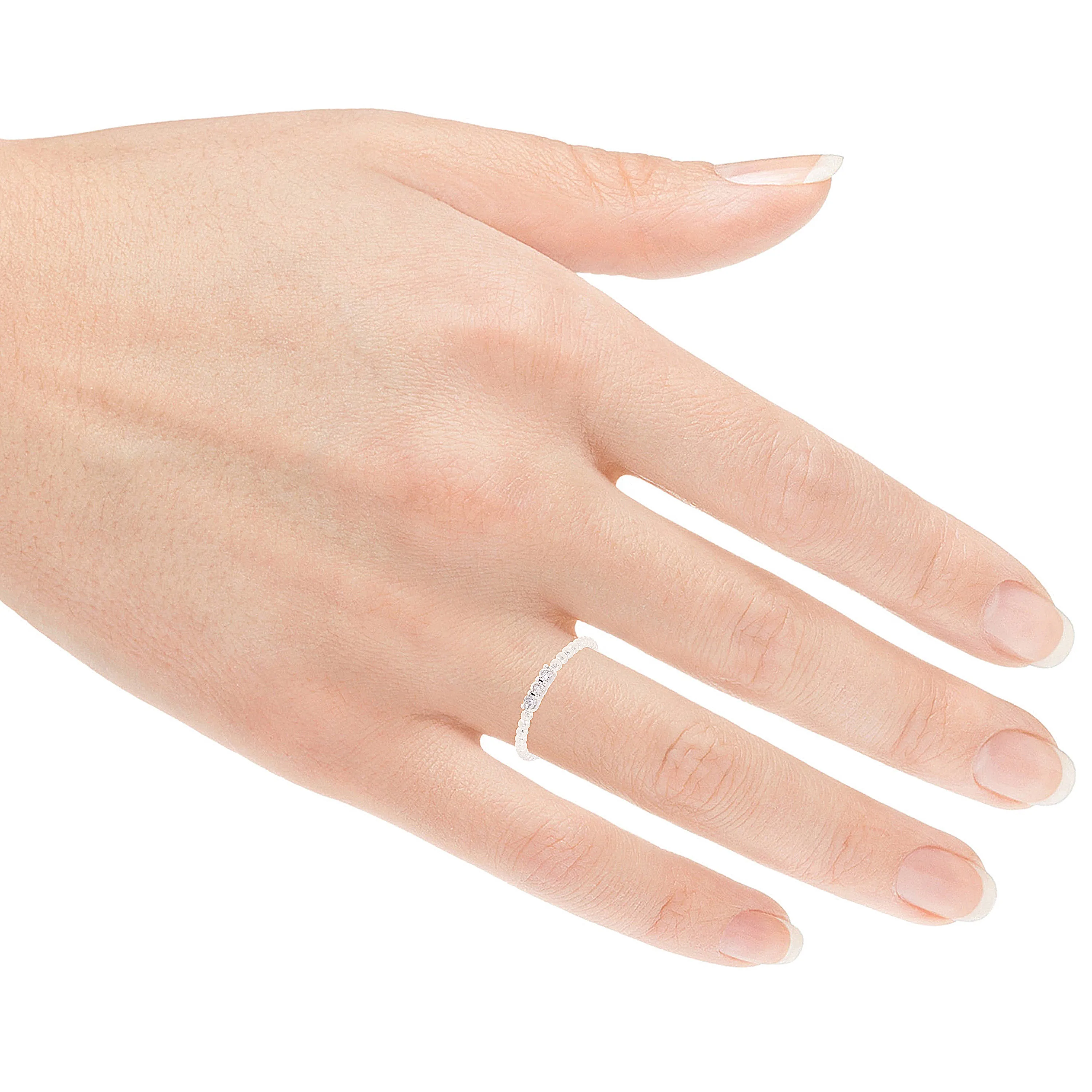 14k Yellow White or Rose Gold 0.27ctw Diamond 3-Piece Set Stackable Ring Size 6.5