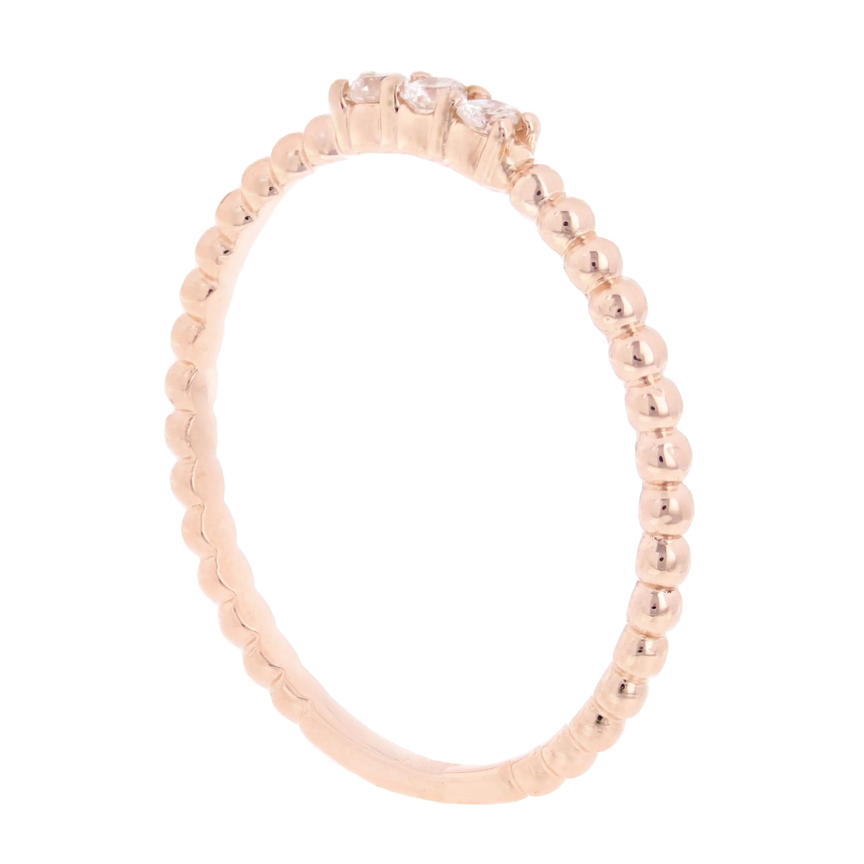 14k Yellow White or Rose Gold 0.27ctw Diamond 3-Piece Set Stackable Ring Size 6.5