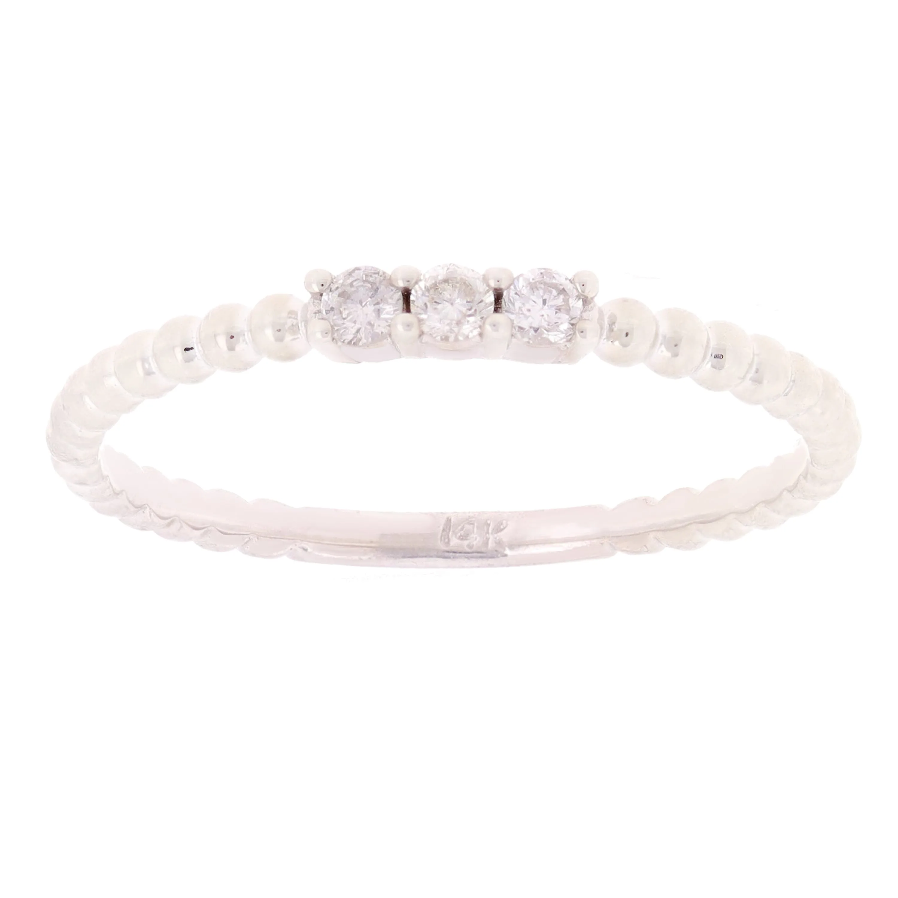 14k Yellow White or Rose Gold 0.27ctw Diamond 3-Piece Set Stackable Ring Size 6.5