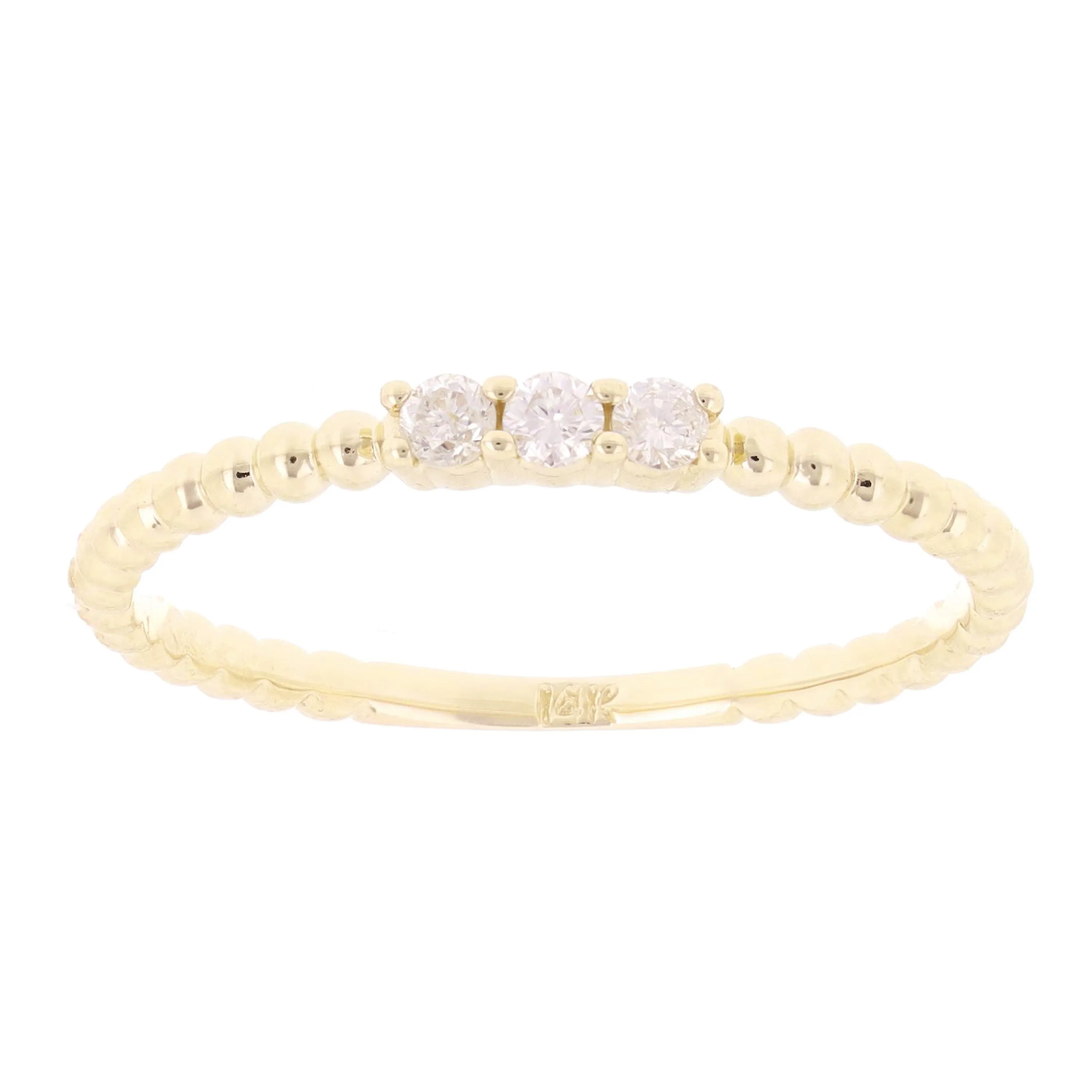 14k Yellow White or Rose Gold 0.27ctw Diamond 3-Piece Set Stackable Ring Size 6.5