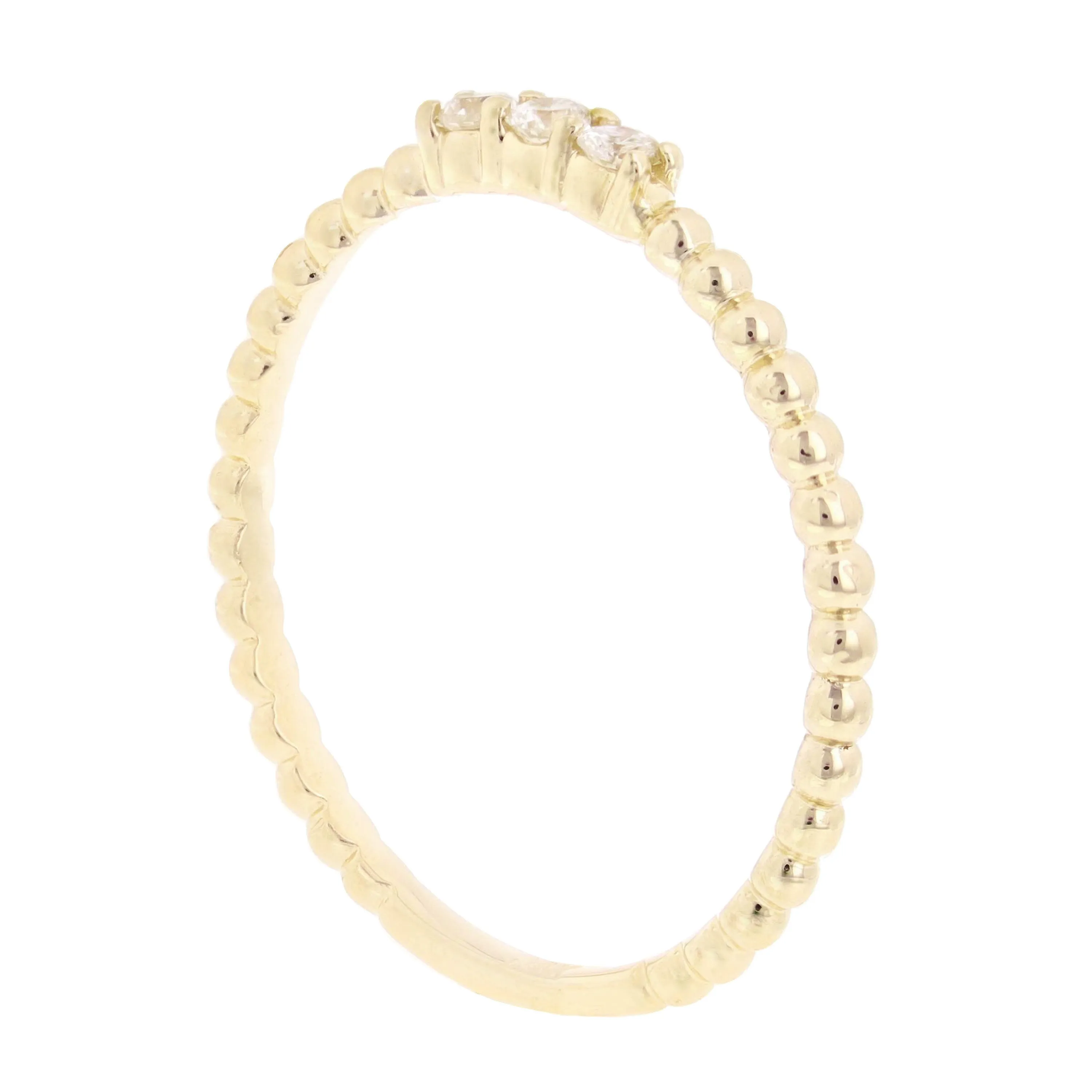 14k Yellow White or Rose Gold 0.27ctw Diamond 3-Piece Set Stackable Ring Size 6.5