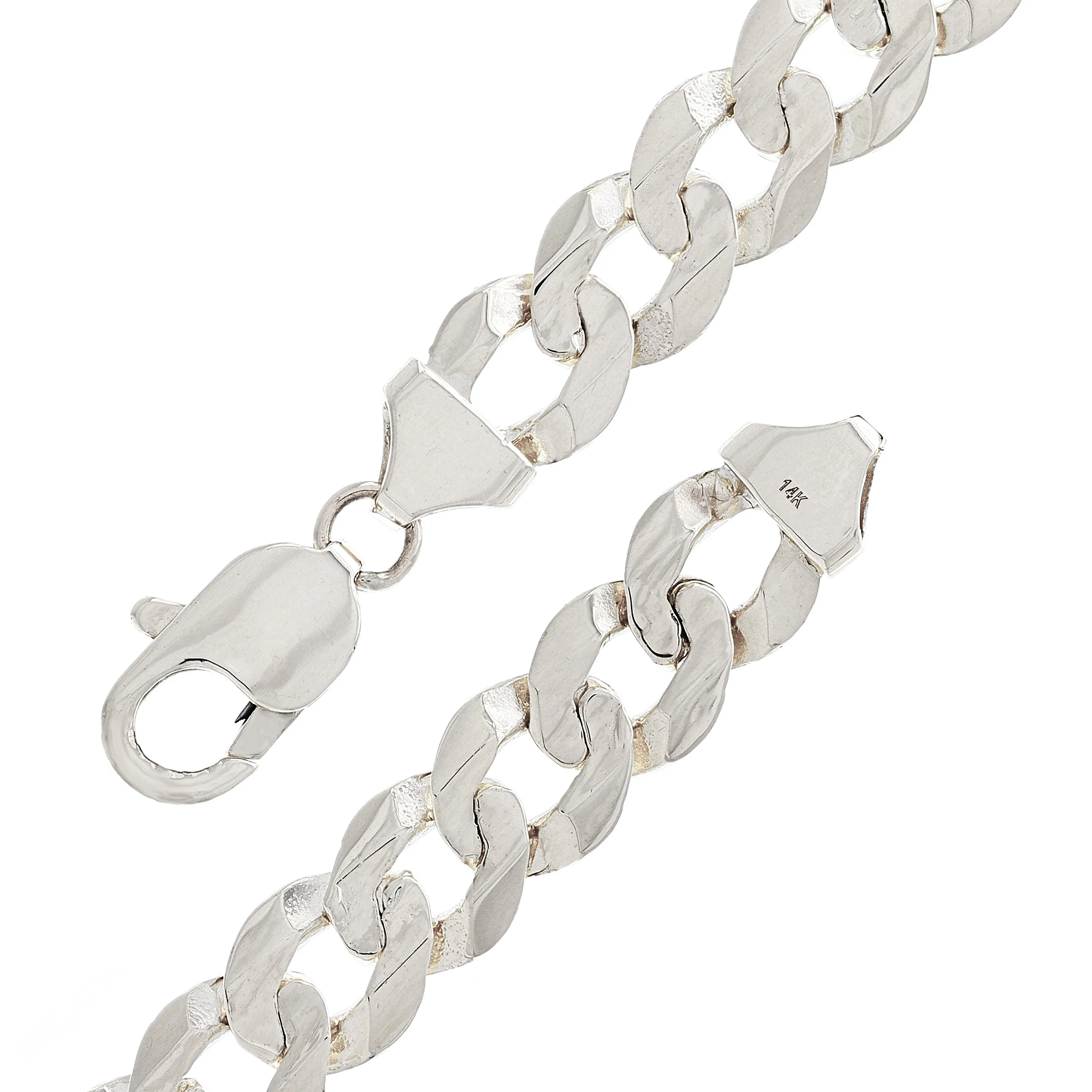 14k Yellow White or Rose Gold Flat Cuban Curb Link Chain Bracelet 7" 9mm 14.8 grams