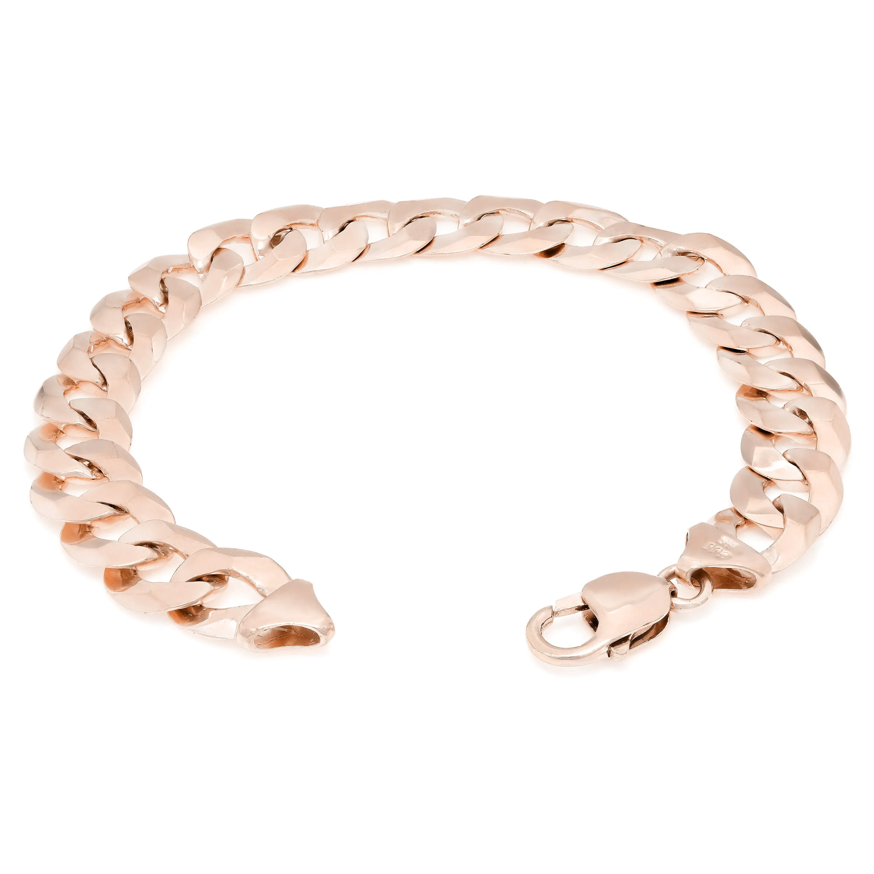 14k Yellow White or Rose Gold Flat Cuban Curb Link Chain Bracelet 7" 9mm 14.8 grams
