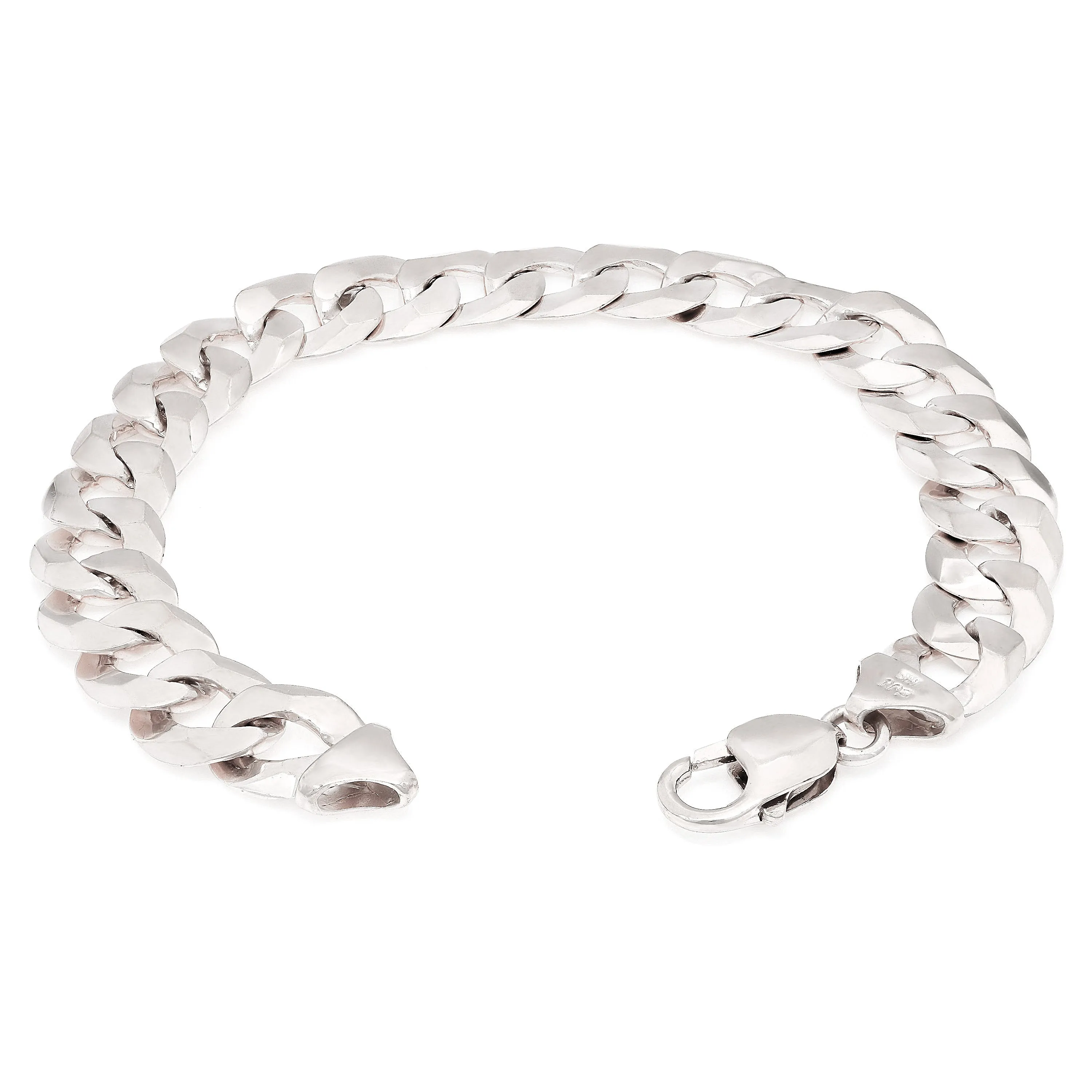 14k Yellow White or Rose Gold Flat Cuban Curb Link Chain Bracelet 7" 9mm 14.8 grams