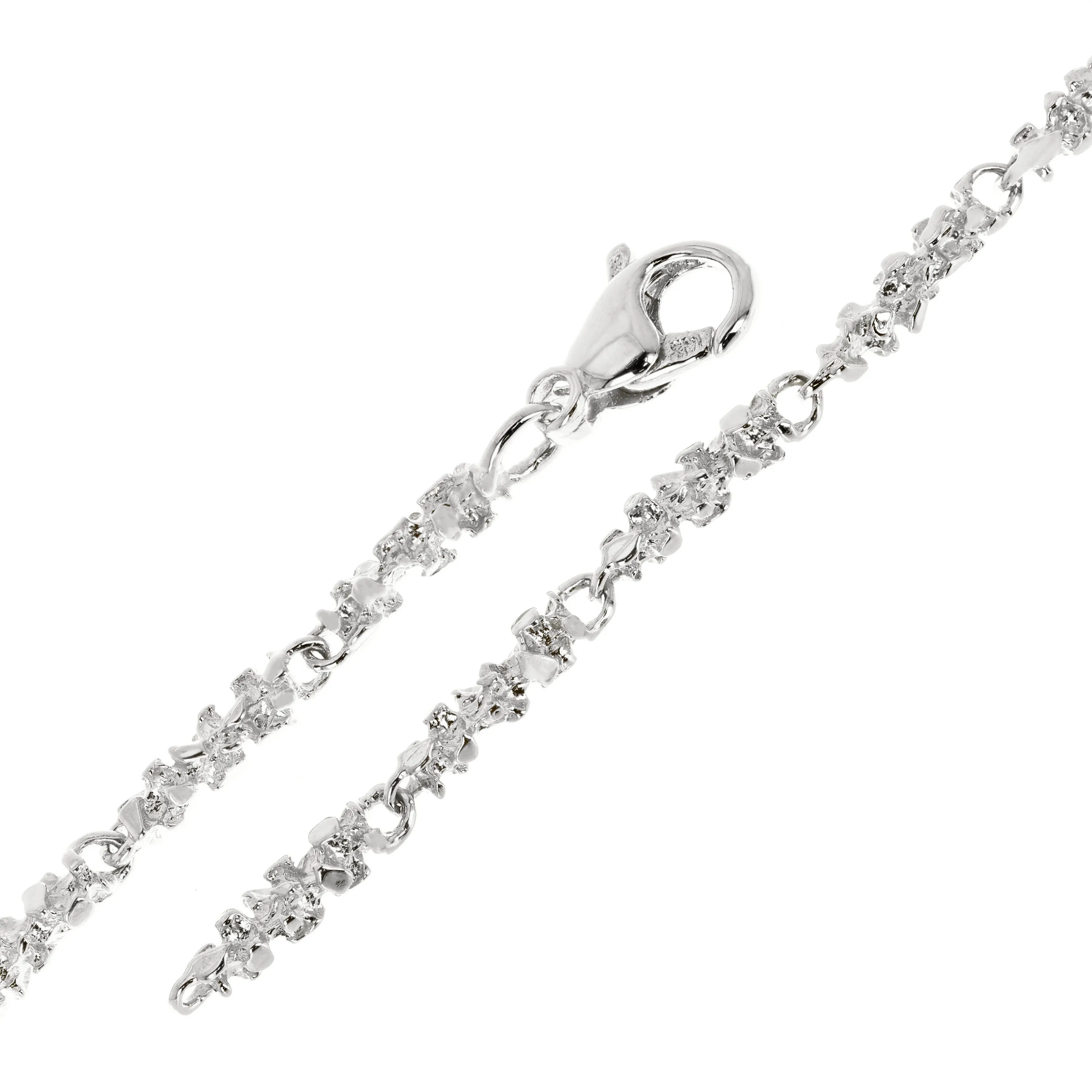 14k Yellow White or Rose Gold Handmade Nugget Link Bracelet 7.75"