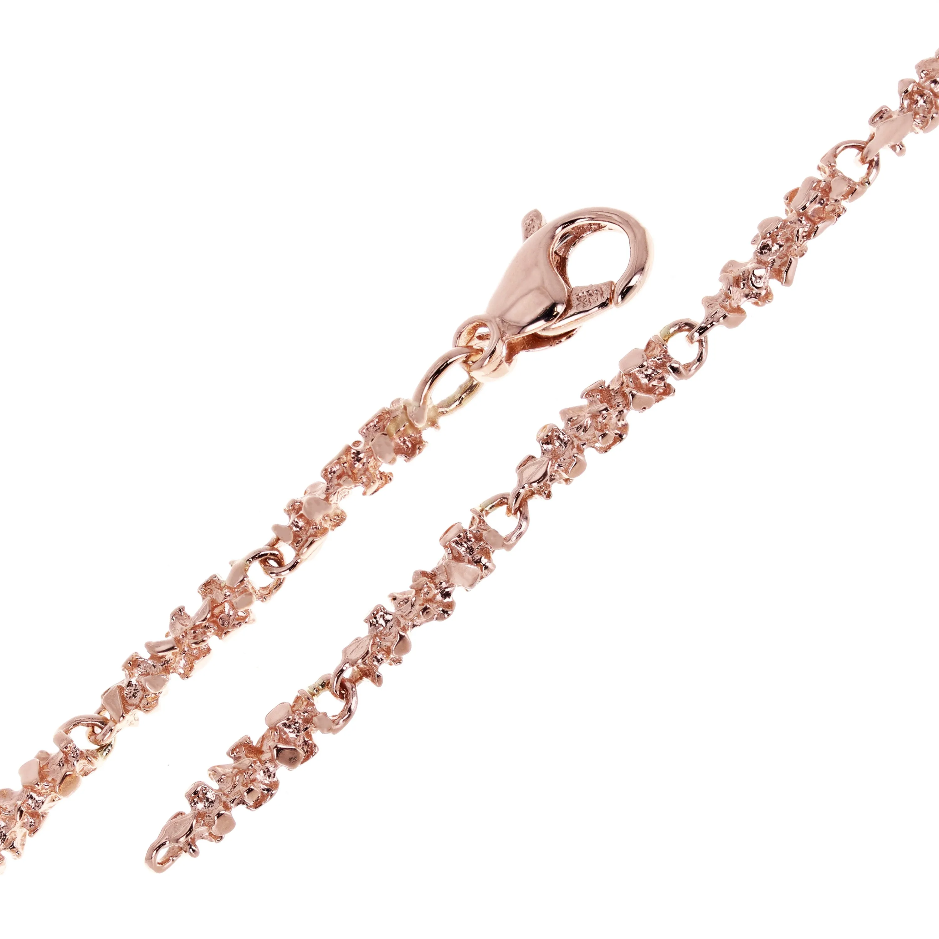 14k Yellow White or Rose Gold Handmade Nugget Link Bracelet 7.75"
