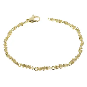 14k Yellow White or Rose Gold Handmade Nugget Link Bracelet 7.75"