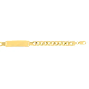 14kt 8.5 inches Yellow Gold 7.8mm Lite Miami Cuban Link ID-Bracelet with Lobster Clasp