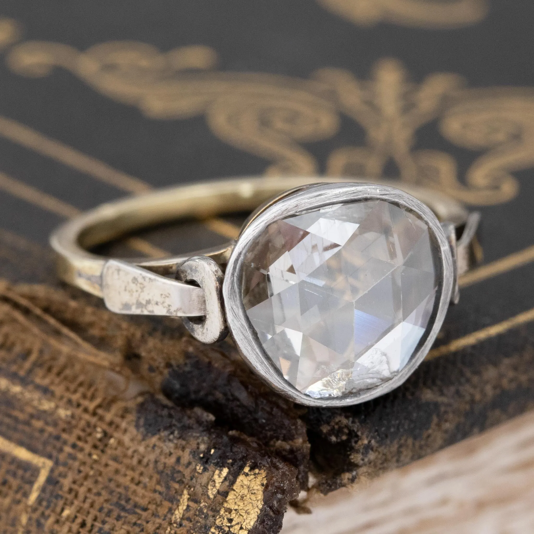 1.58ct (est) Antique Rose Cut Diamond Solitaire