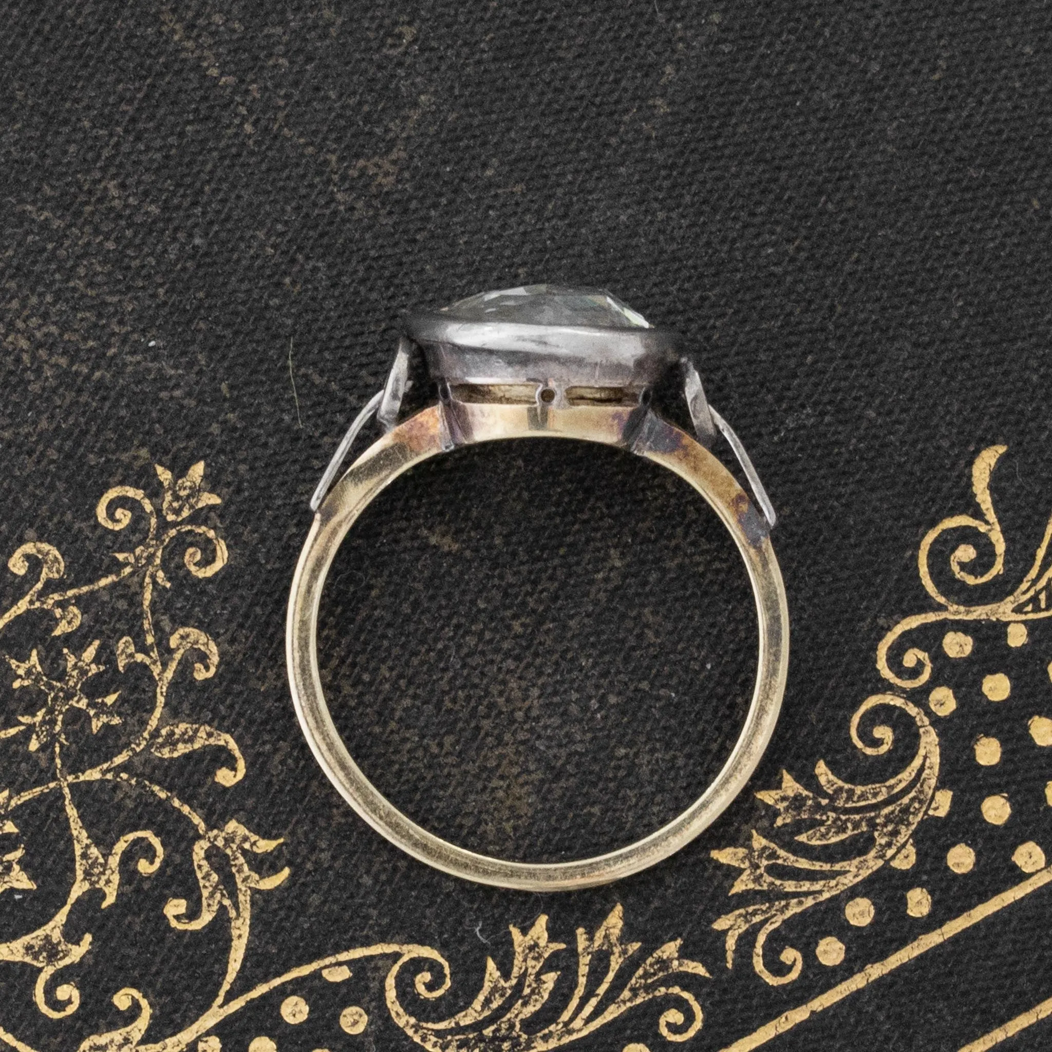 1.58ct (est) Antique Rose Cut Diamond Solitaire