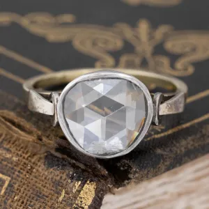 1.58ct (est) Antique Rose Cut Diamond Solitaire