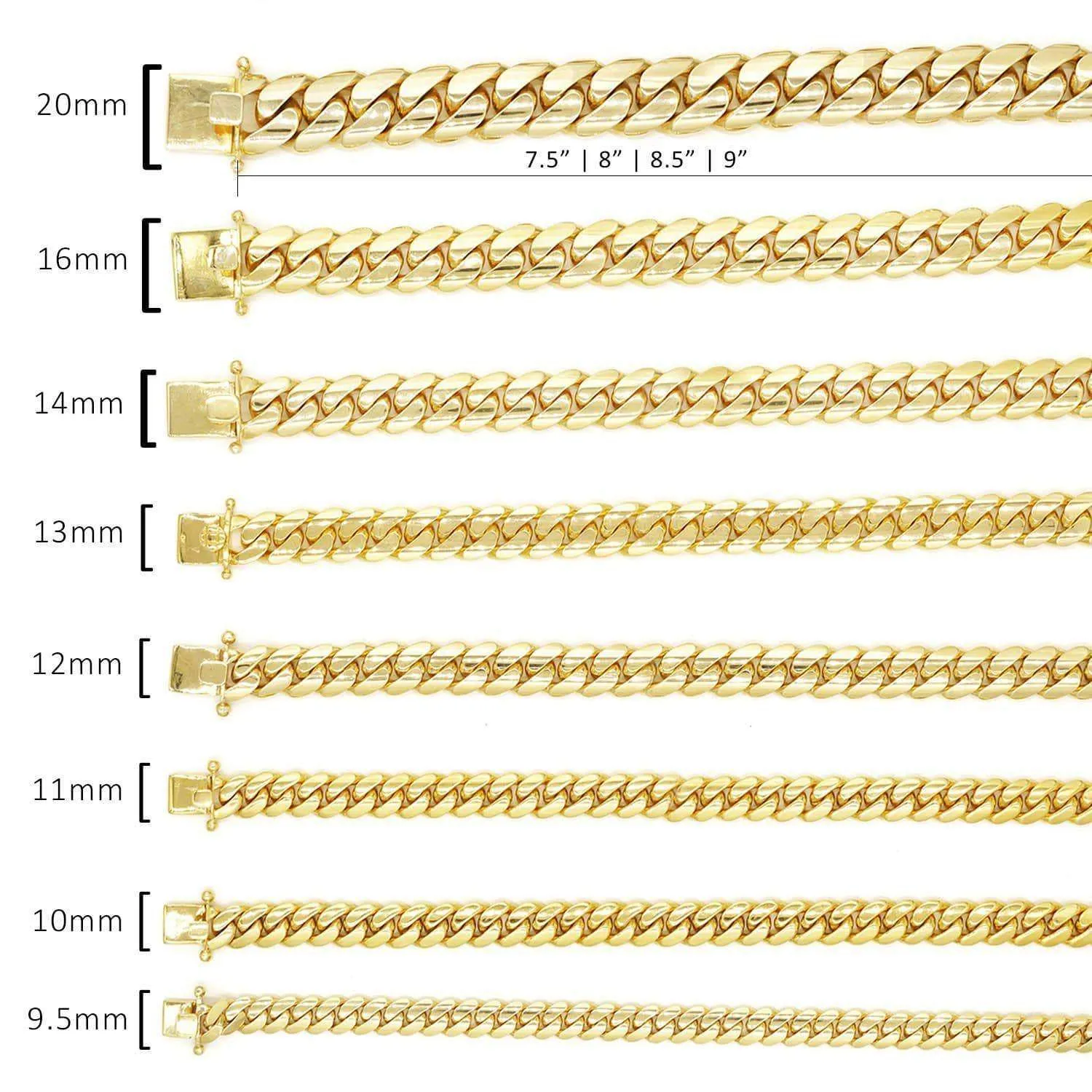 15mm Solid Cuban Link Bracelet in 10K Yellow Gold