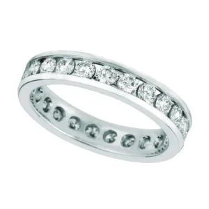 1.65 Carat Natural Diamond Eternity Channel set Ring Band 4 mm 14K White Gold
