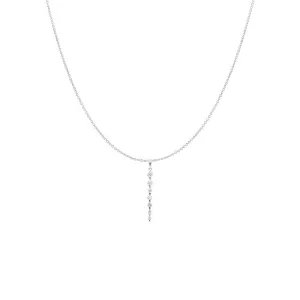 18 Karat White Gold Linear Diamond Pendant