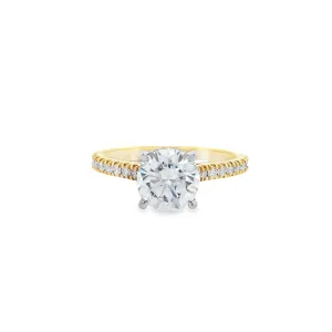 18ct Yellow & White Gold Round Brilliant Lab Grown Diamond Engagement Ring TDW= 1.85ct