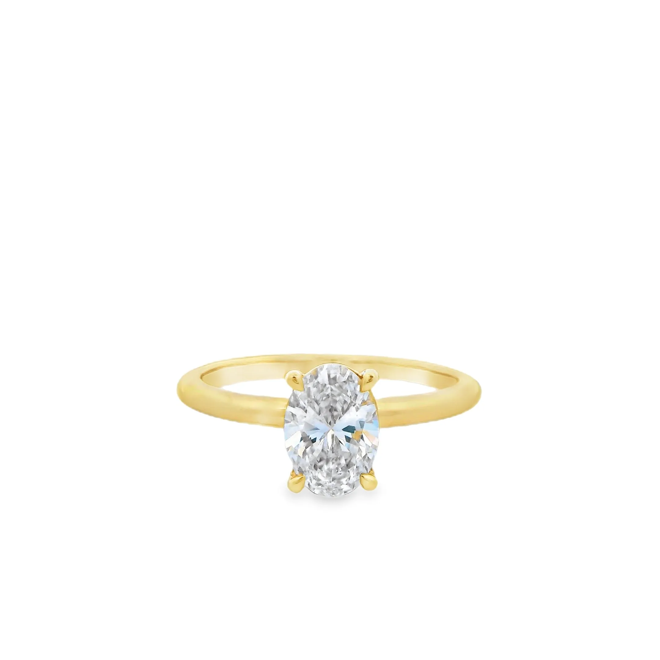 18ct Yellow Gold Oval Cut 1.01ct Lab Grown Diamond Solitaire R-00150