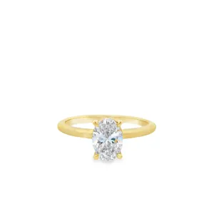 18ct Yellow Gold Oval Cut 1.01ct Lab Grown Diamond Solitaire R-00150