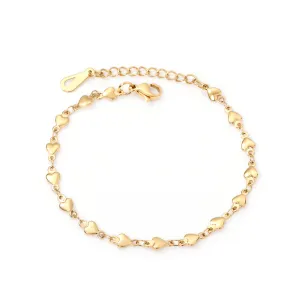 18K Gold-Plated Heart Chain Bracelet