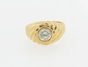 18K Yellow Gold Diamond Solitaire Ring