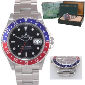 1999 Rolex GMT-Master 2 Pepsi 40mm Steel 16710 Blue Red Watch Box