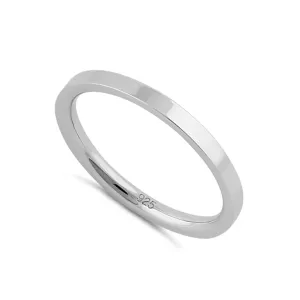 2 MM Stackable Band 925 Sterling Silver Ring