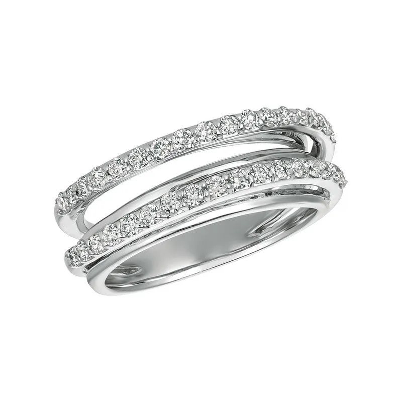2 SUSPENDED ROWS DIAMOND RING 14K GOLD (0.75 CTW)