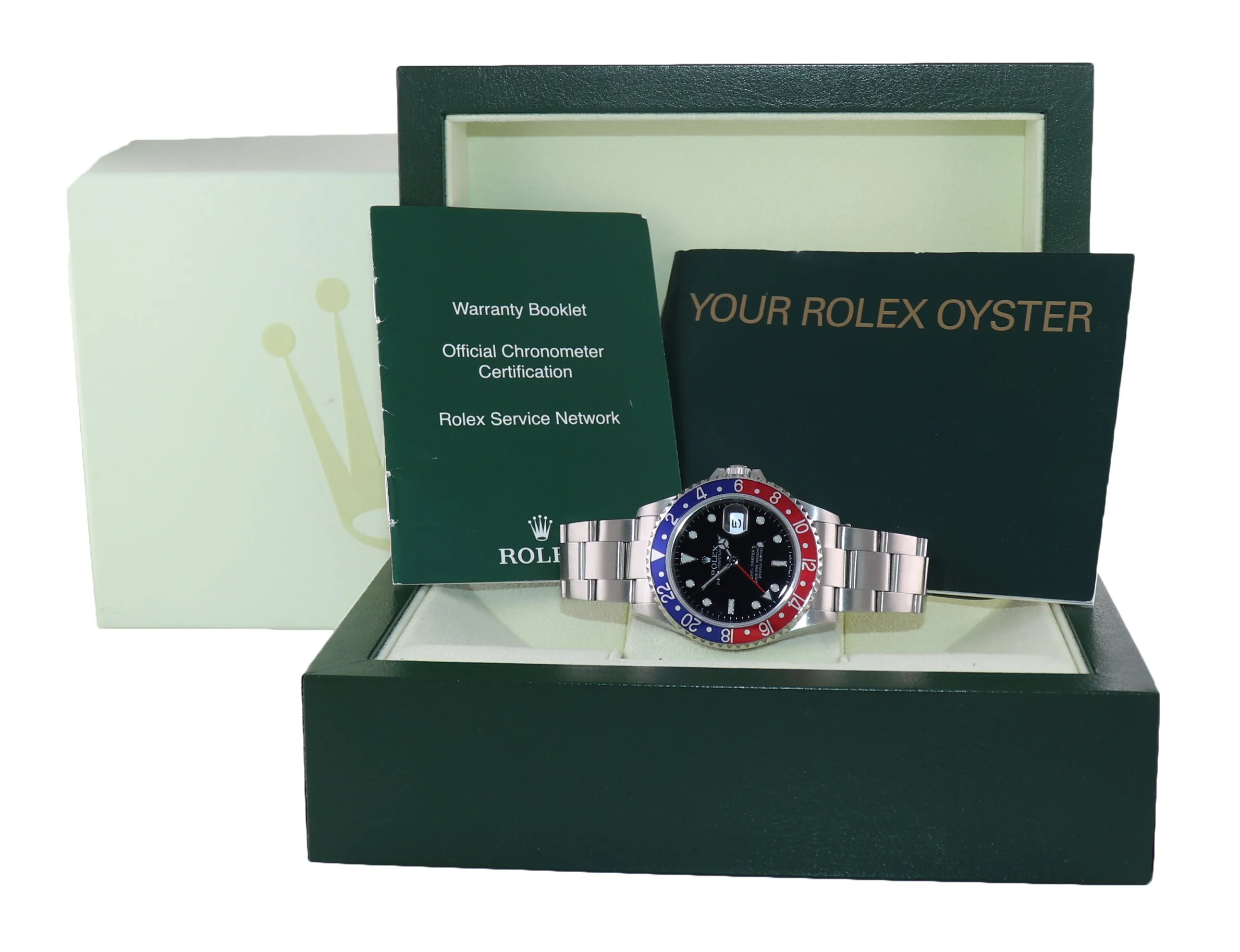 2007 Rolex GMT-Master 2 Pepsi 40mm Steel 16710 NO HOLES Black Watch Box